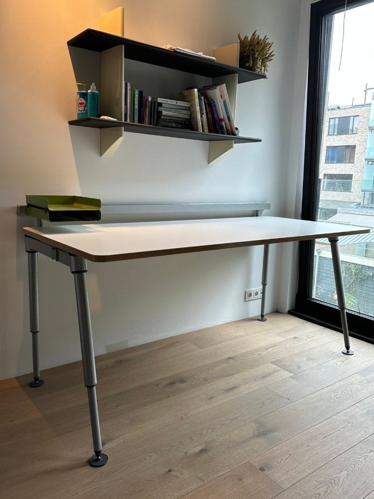 Herman Miller bureau Sense, 80 * 180. Wit blad, Ophalen, Opzetstuk, 180 cm, Zo goed als nieuw