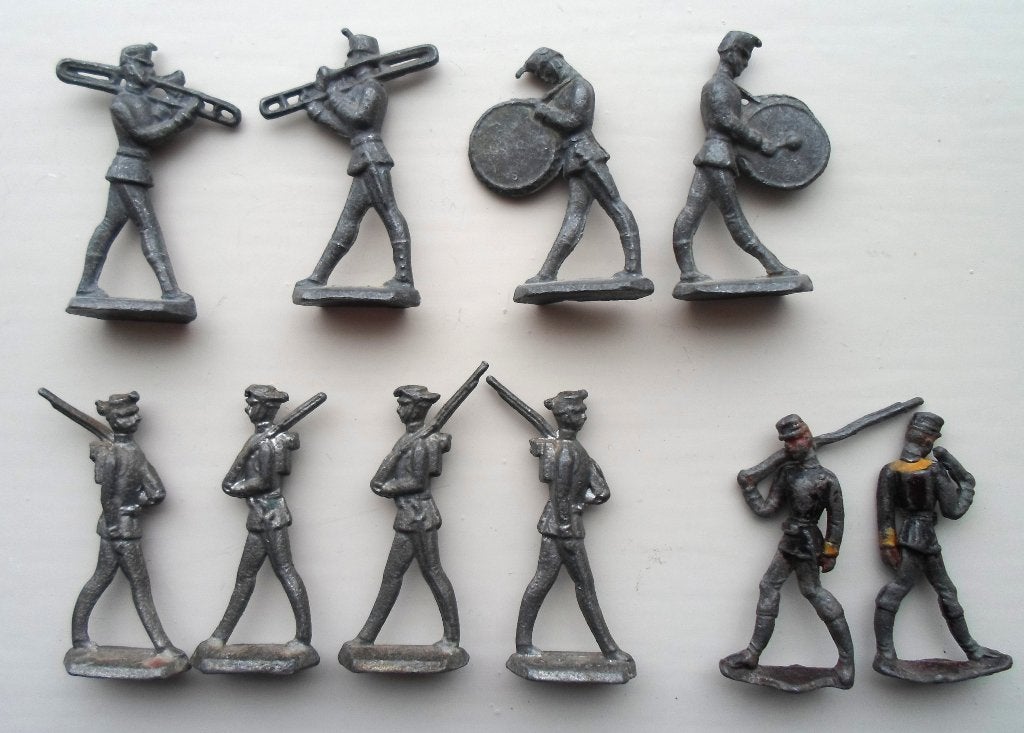 10 Loden Soldaatjes en muzikantjes. Pre 1940., Antiek en Kunst, Antiek | Speelgoed, Ophalen of Verzenden