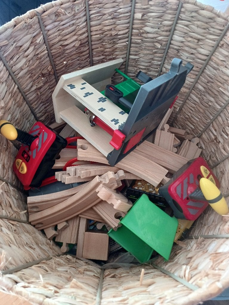 Treinrails hout, Kinderen en Baby's, Ophalen, Zo goed als nieuw, Rij- of Hobbelspeelgoed
