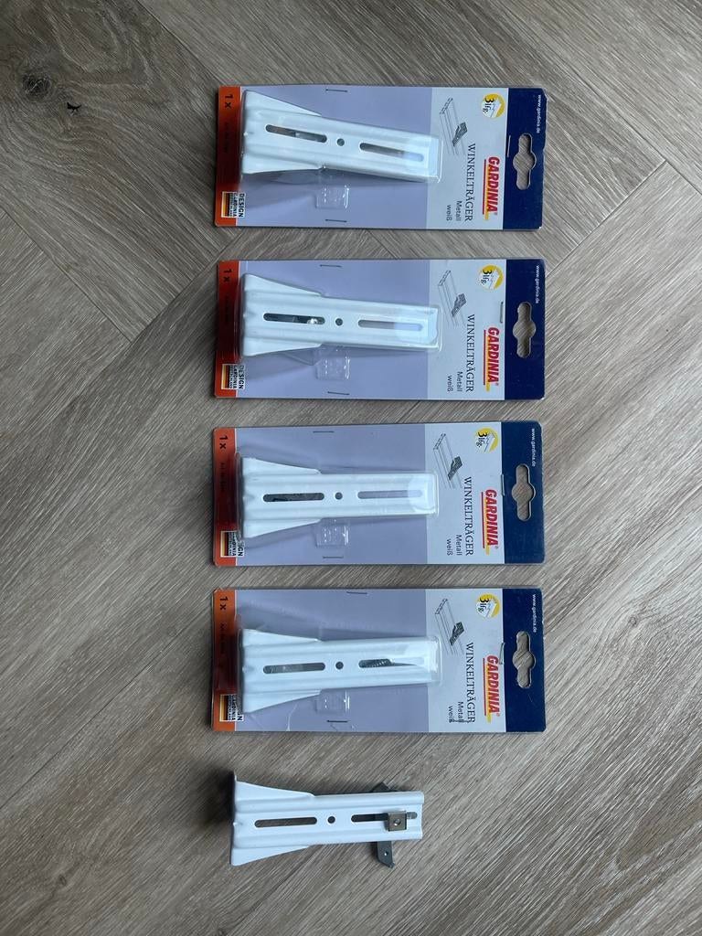 Gardinia Hoekbeugels Wit - 5 stuks, Minder dan 50 cm, Wit, Nieuw, Ophalen of Verzenden