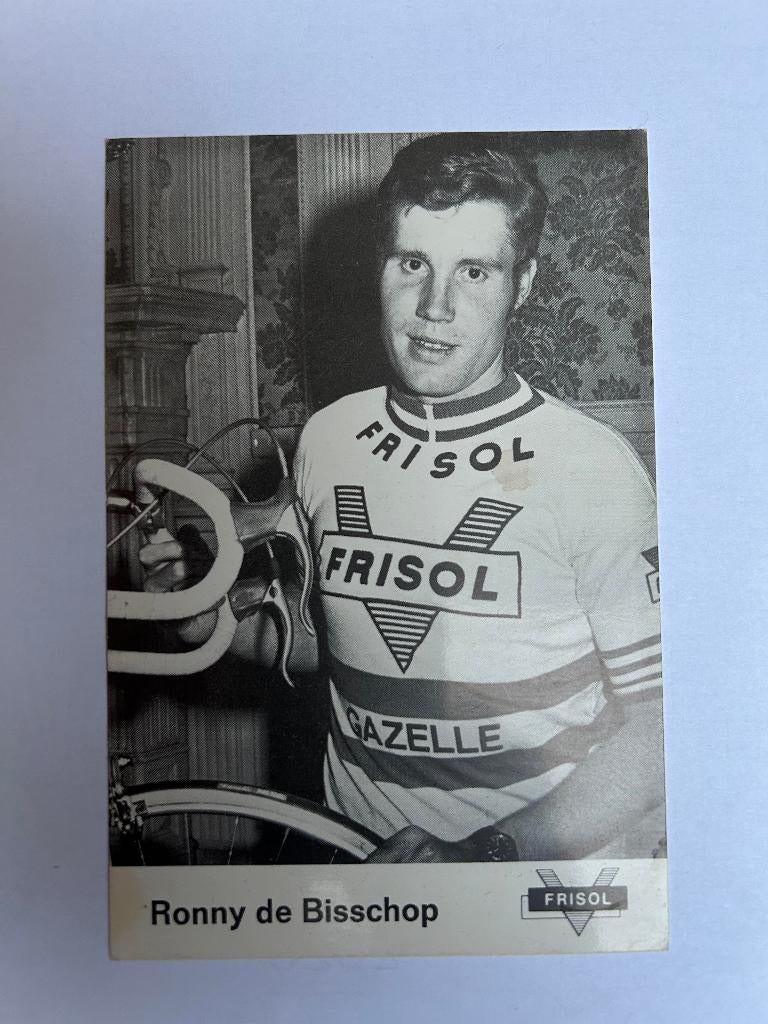 wielerkaart Ronny de Bisschop, Frisol 1975, Verzenden, Zo goed als nieuw, Overige sporten, Spelerskaart