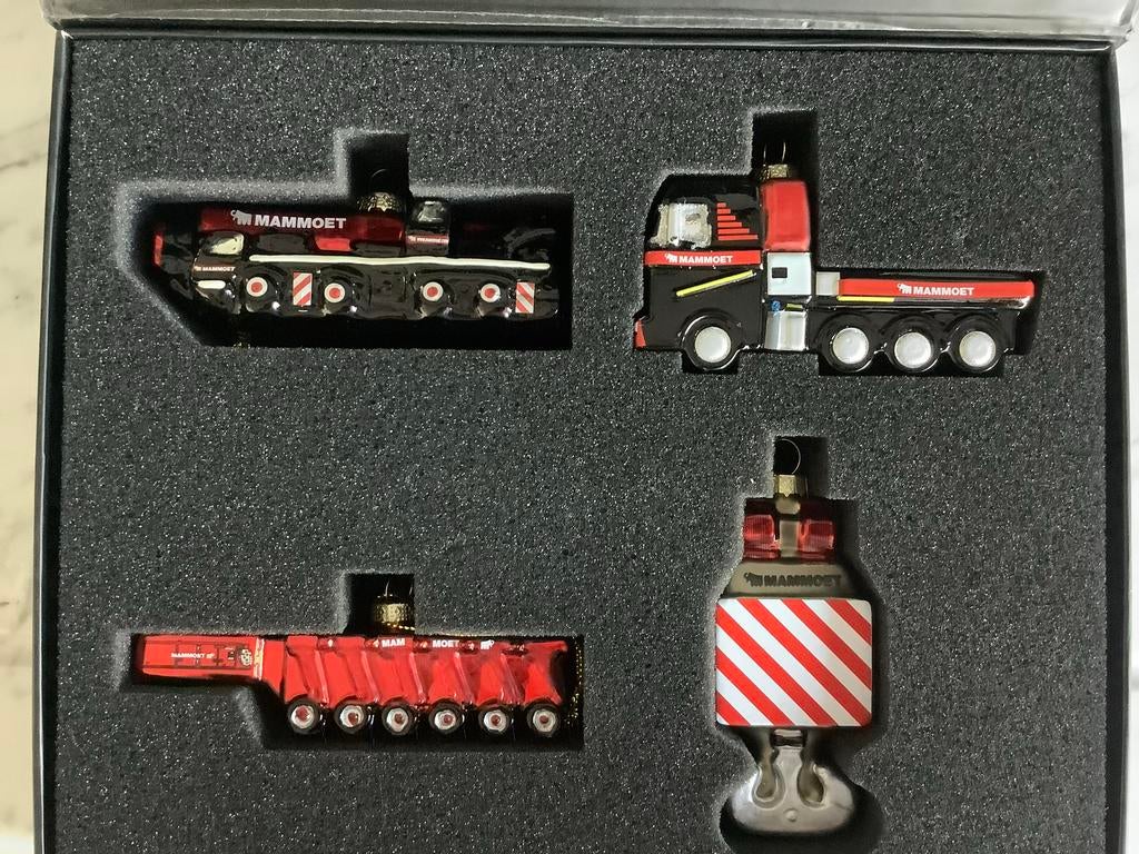 Mammoet Kerstornamenten Set - Vrachtwagens & Kraan, Ophalen of Verzenden, Nieuw