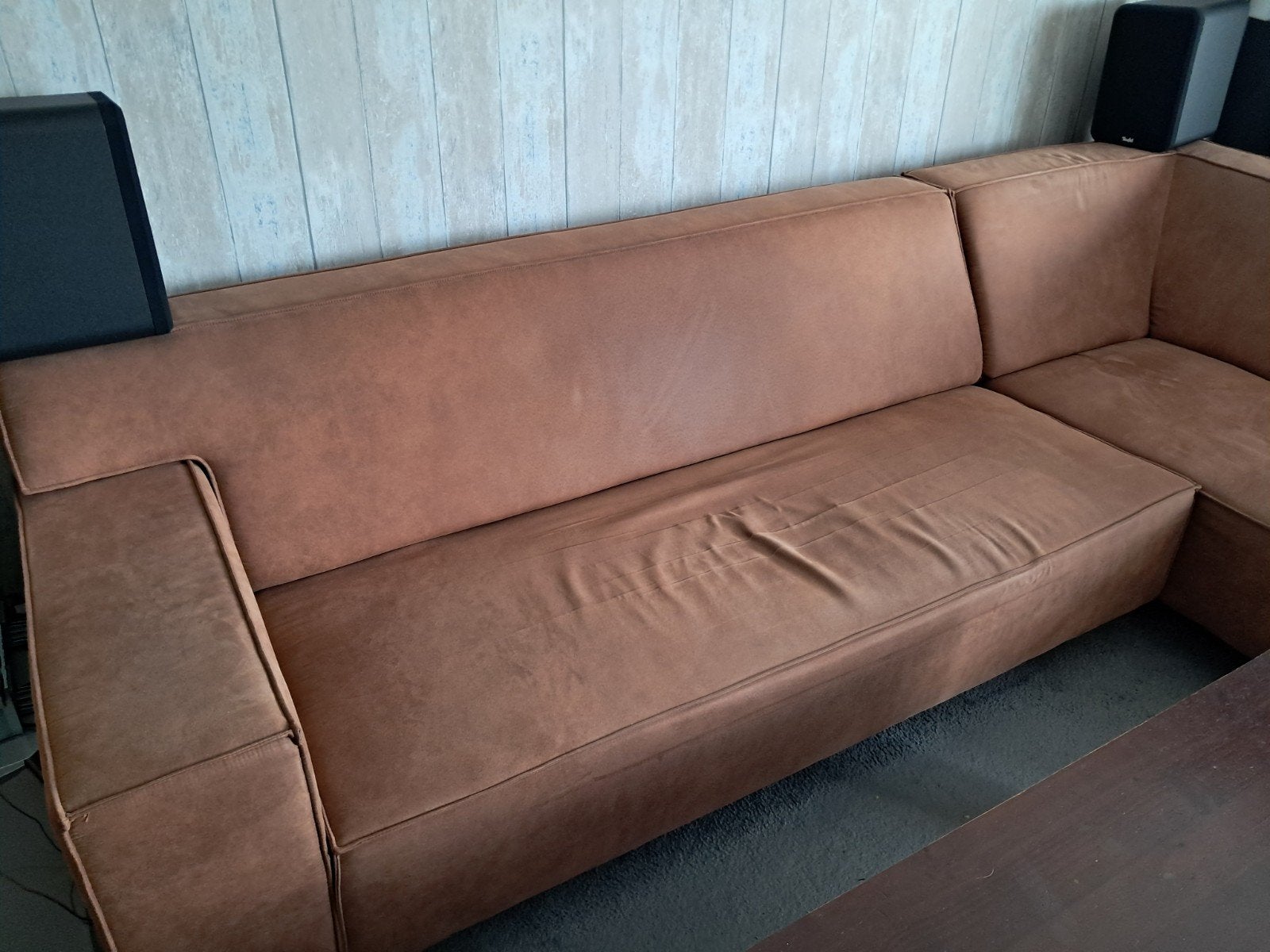 Gratis 3-zitsbank.!, Huis en Inrichting, Banken | Bankstellen, Gebruikt, Rechte bank, Driepersoons, 150 tot 200 cm, Stof, Ophalen
