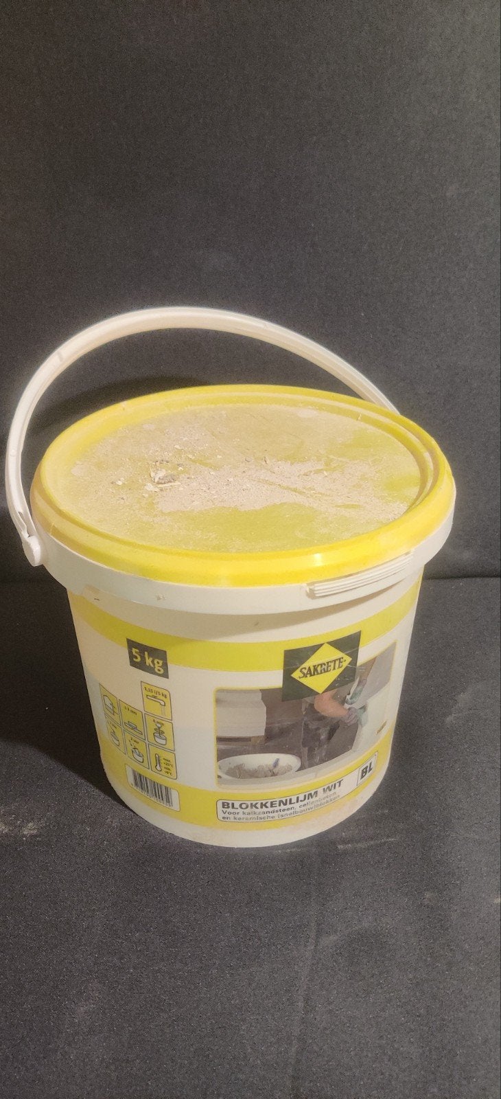 Blokkenlijm poeder - vrijwel volle emmer 5 kg, Ophalen