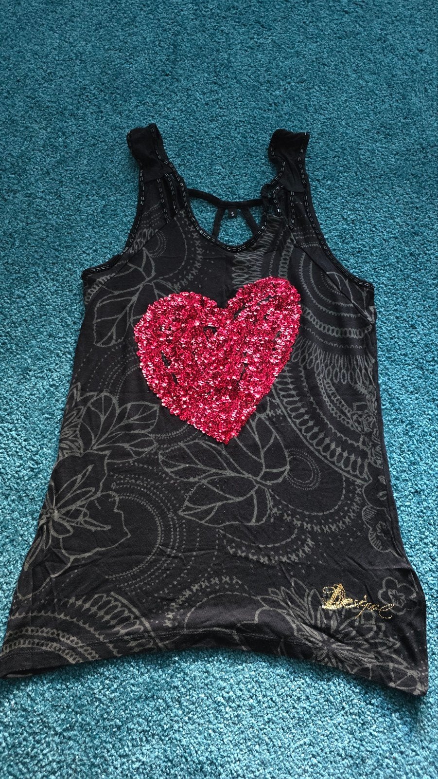 Desiqual top hart maat s shirt, Zwart, Ophalen of Verzenden, Zo goed als nieuw, Maat 36 (S)