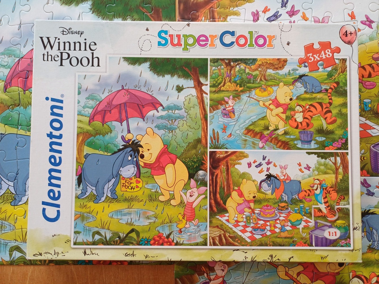 Puzzel 3 x 48 stukjes Winnie de Pooh, Ophalen of Verzenden, 10 tot 50 stukjes, Zo goed als nieuw, 4 tot 6 jaar