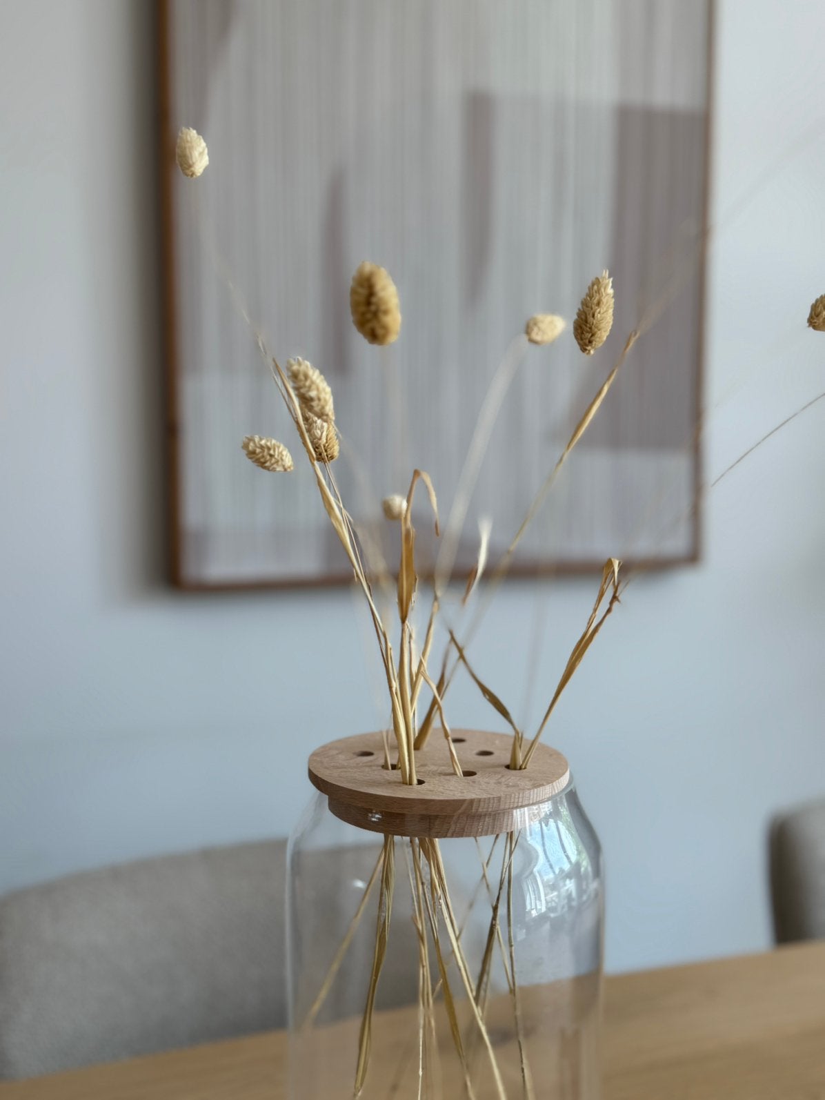 Vaas, Ophalen, Met deksel, 30 cm, Beige