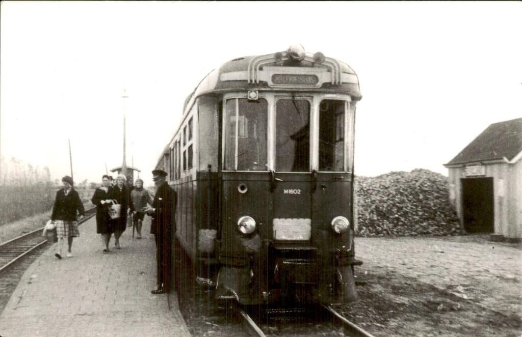 Zuidland - Trein - Perron, Ophalen of Verzenden, 1940 tot 1960, Ongelopen, Zuid-Holland