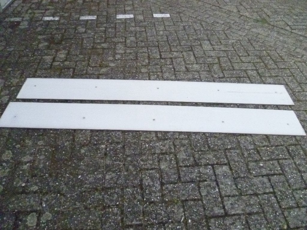 trespa stroken ( gebruikt). 2 stuks, Ophalen, Gebruikt, HPL, Minder dan 20 mm