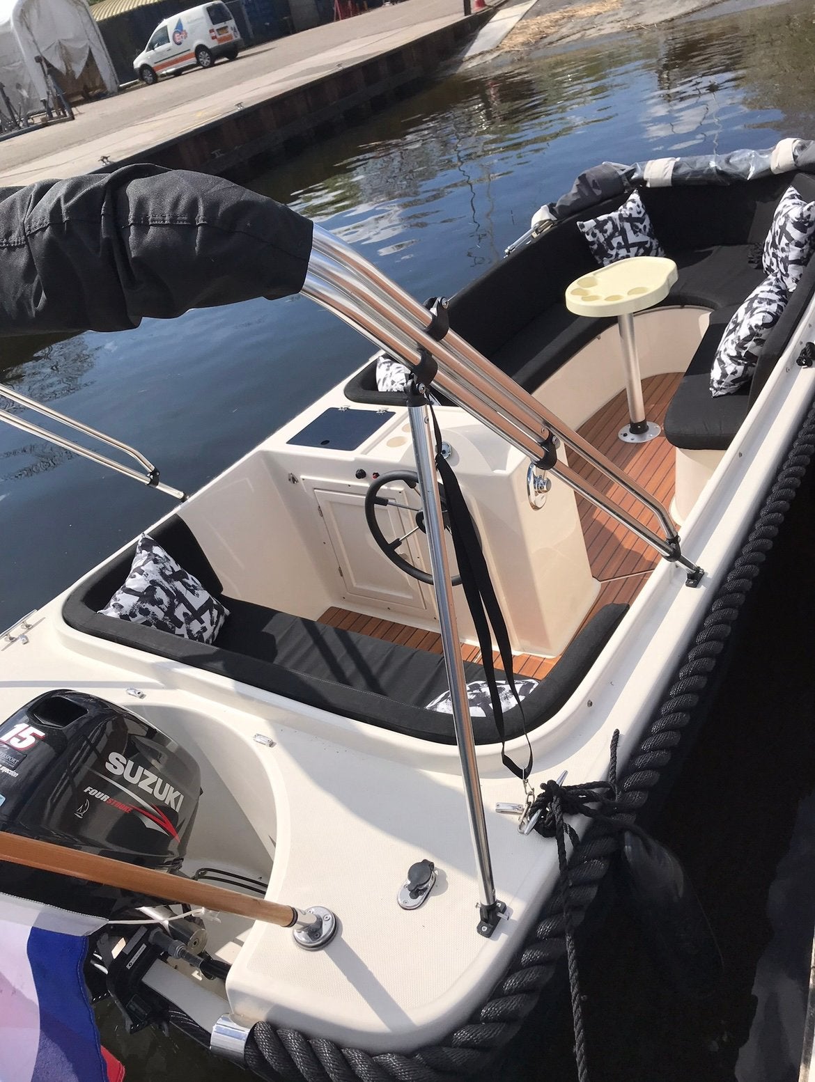 Mooie Admiral485 sloep-Suzuki15 pk-Bimini-Trailer, Watersport en Boten, Ophalen, Admiral, Overige typen, 15 pk