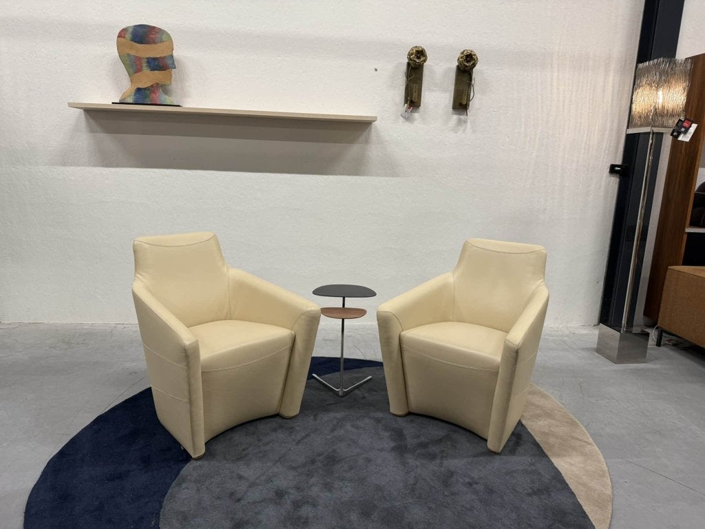 2 Leolux Fiji fauteuils Senso leer Design stoel, Leolux, Info@leolux.nl, Ophalen of Verzenden, Zo goed als nieuw