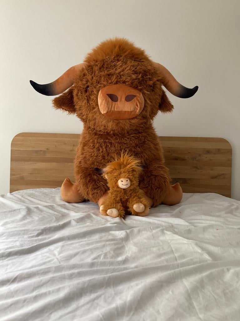 Grote en kleine bizonknuffel. Nieuw!, Kinderen en Baby's, Speelgoed | Knuffels en Pluche, Overige merken, Overige karakters, Overige typen