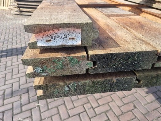 7 m2 hardhouten damwand 55 mm - nr: HP123, Ophalen, Planken, Nieuw, Hardhout