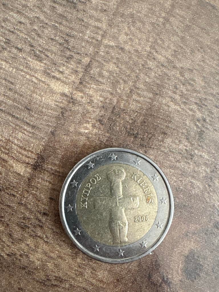 2 Euro munt Cyprus 2008, Ophalen of Verzenden, Cyprus, 2 euro, Losse munt