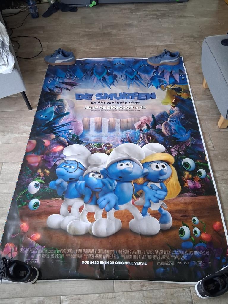 Poster de smurfen in het verloren dorp, Ophalen of Verzenden
