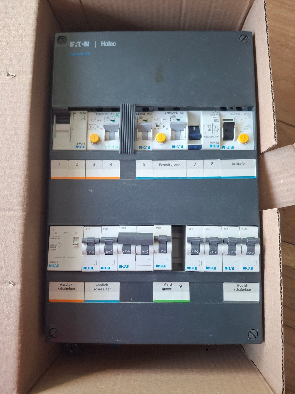 Eaton Holec Groepenkast met aardlekschakelaars en automaten, Ophalen of Verzenden, Zo goed als nieuw, Eaton, Groepenkast