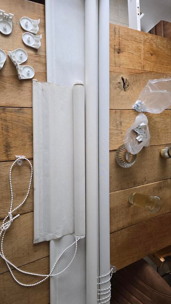 Lichtdoorlatende rolgordijnen, Ophalen, Minder dan 100 cm, Wit, Nieuw