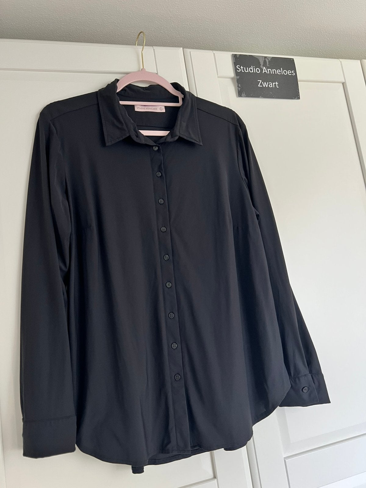 Studio anneloes poppy blouse XL zwart travelstof, Zwart, Maat 46/48 (XL) of groter, Ophalen of Verzenden, Zo goed als nieuw