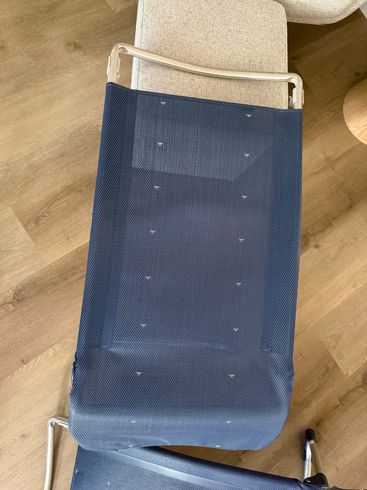 2x Crespo inklapbare voetensteun/voetenbankje donkerblauw, Ophalen of Verzenden, Campingmeubel-accessoire
