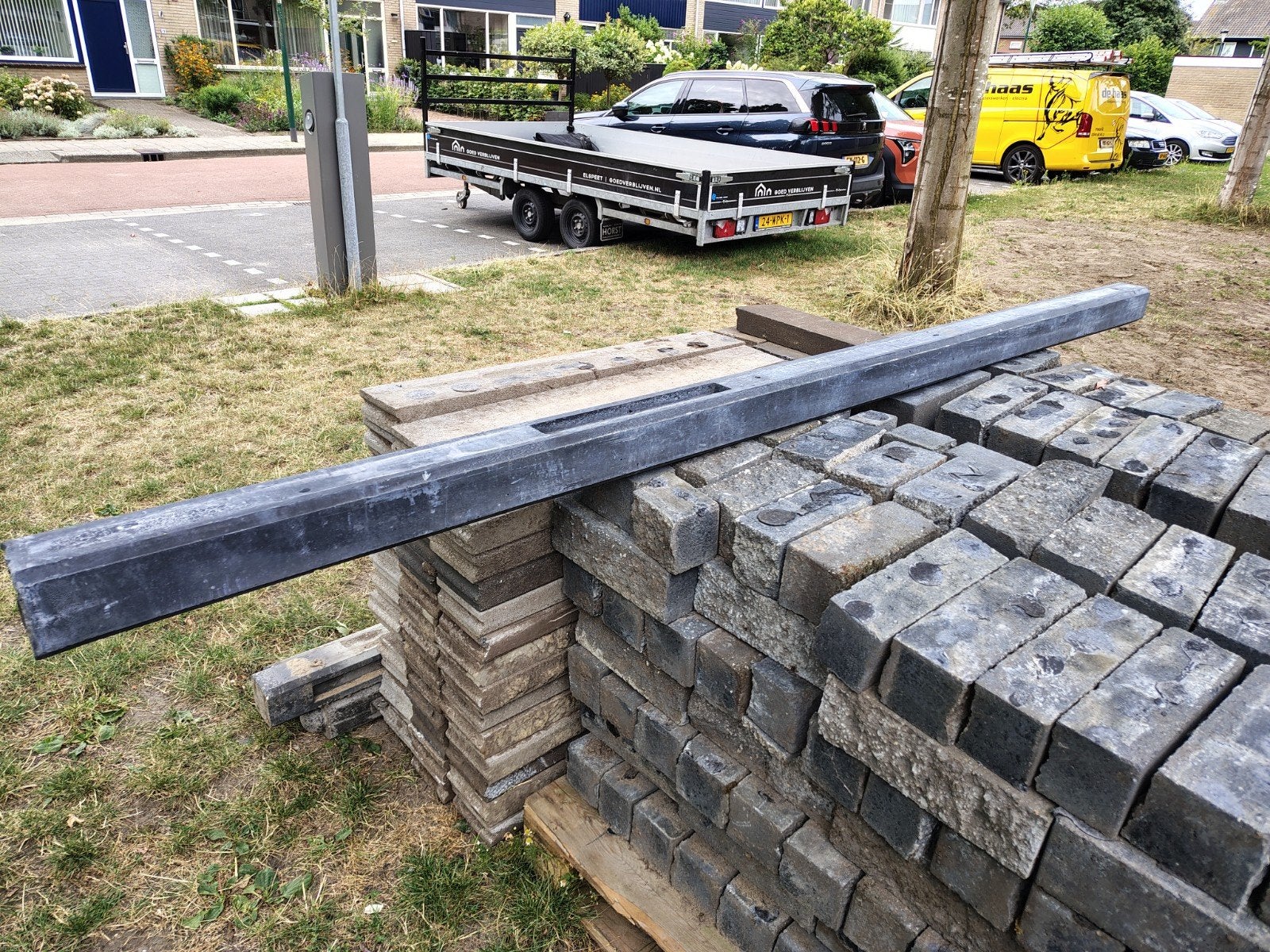 beton schuttingpaal, Doe-het-zelf en Verbouw, Metalen, Ophalen, Nieuw
