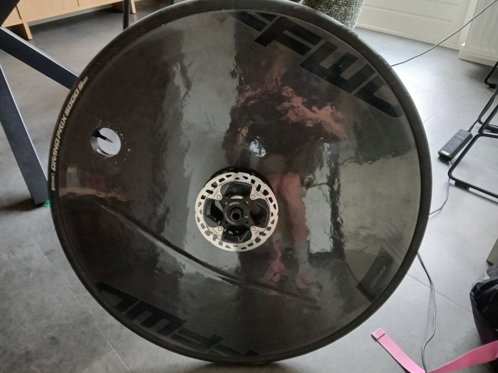 FFWD dicht achterwiel met Conti 5000 12 speed voor schijfrem, Fietsen en Brommers, Fietsonderdelen, Wiel, Gebruikt, Racefiets