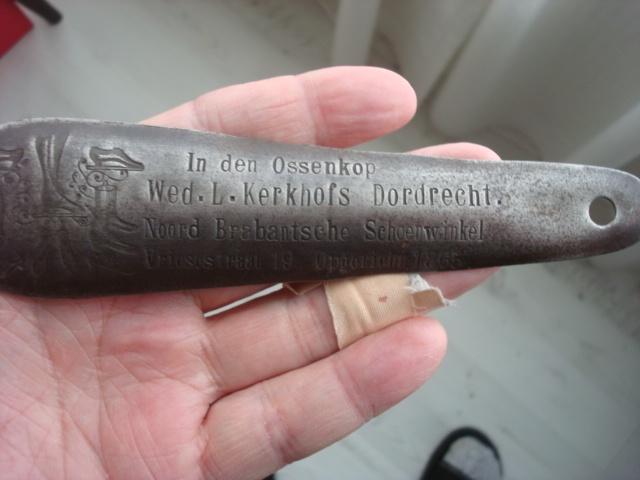 RECLAME IN DEN OSSENKOP DORDRECHT ROND 1865/1890, Ophalen, Gebruikt, Reclamebord