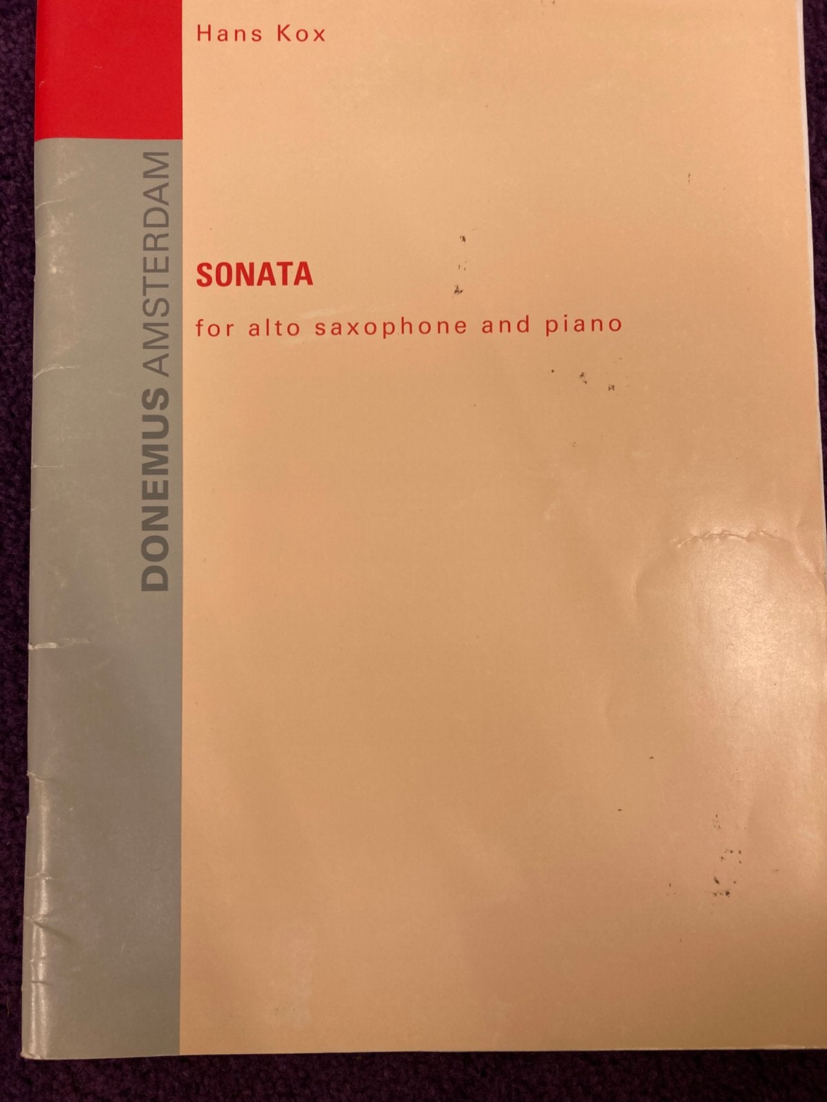 Sonata van Hans Kox, altsaxofoon en piano, Gebruikt, Saxofoon, Klassiek, Overige soorten