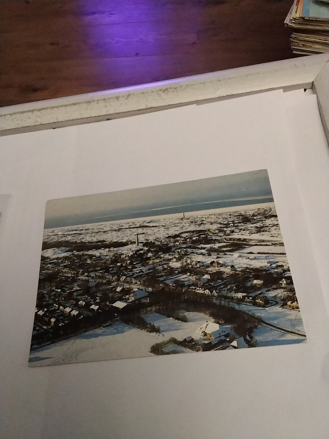 Oude ansichtkaart Schiermonnikoog in de winter, Ophalen of Verzenden, 1980 tot heden, Gelopen, Waddeneilanden