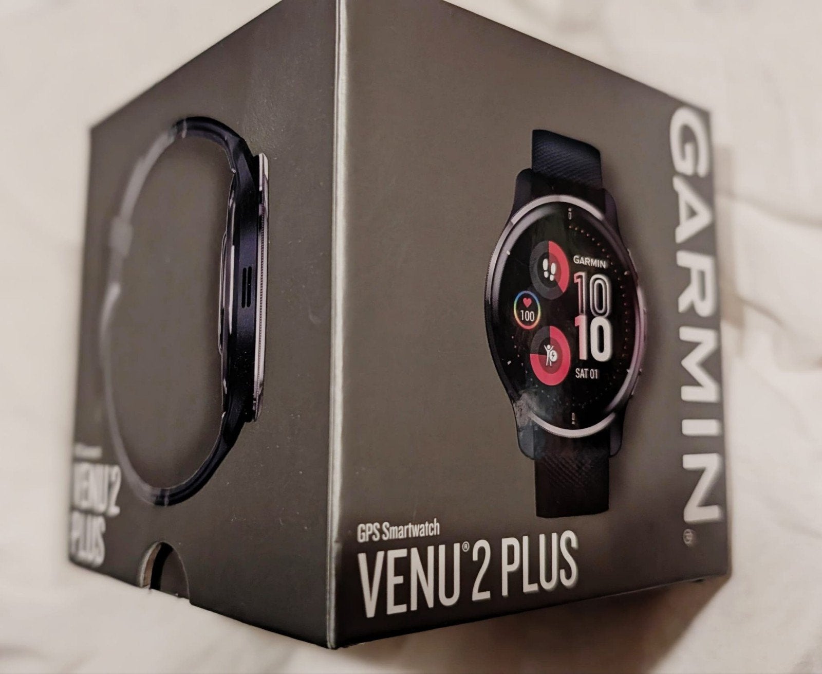 Garmin Venu 2 Plus zwart compleet in doos, GPS, Gebruikt, Garmin venu 2, Zwart