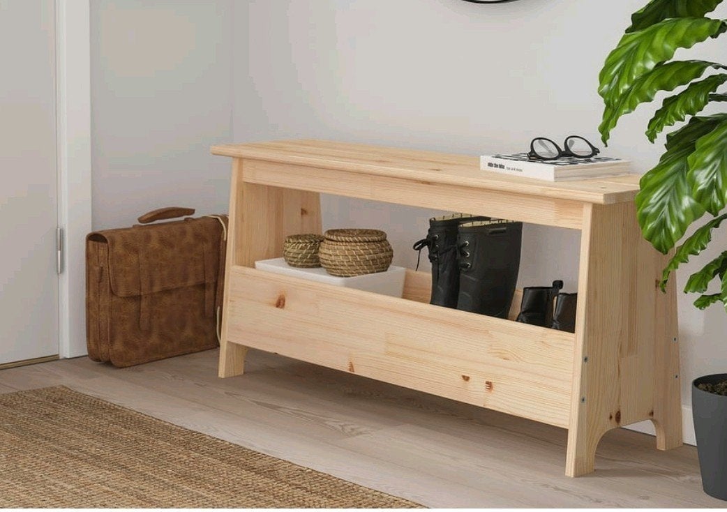 Houten bankje met opbergruimte Perjohan Ikea, Ophalen, Hout