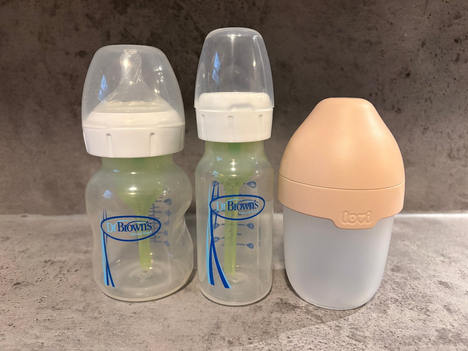 Babyflessen Dr. Brown's en Difrax Lovi, Gebruikt, Dr. Brown's, Ophalen of Verzenden, Babyfles