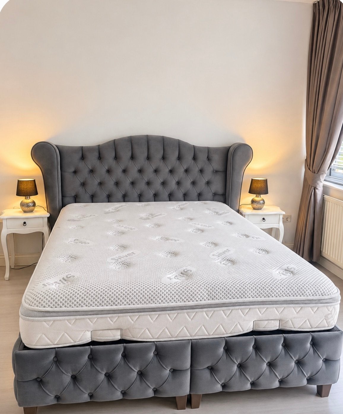 Luxe boxspring met opbergruimte + top matras | Compleet |, Ophalen, Tweepersoons, Zo goed als nieuw, 200 cm
