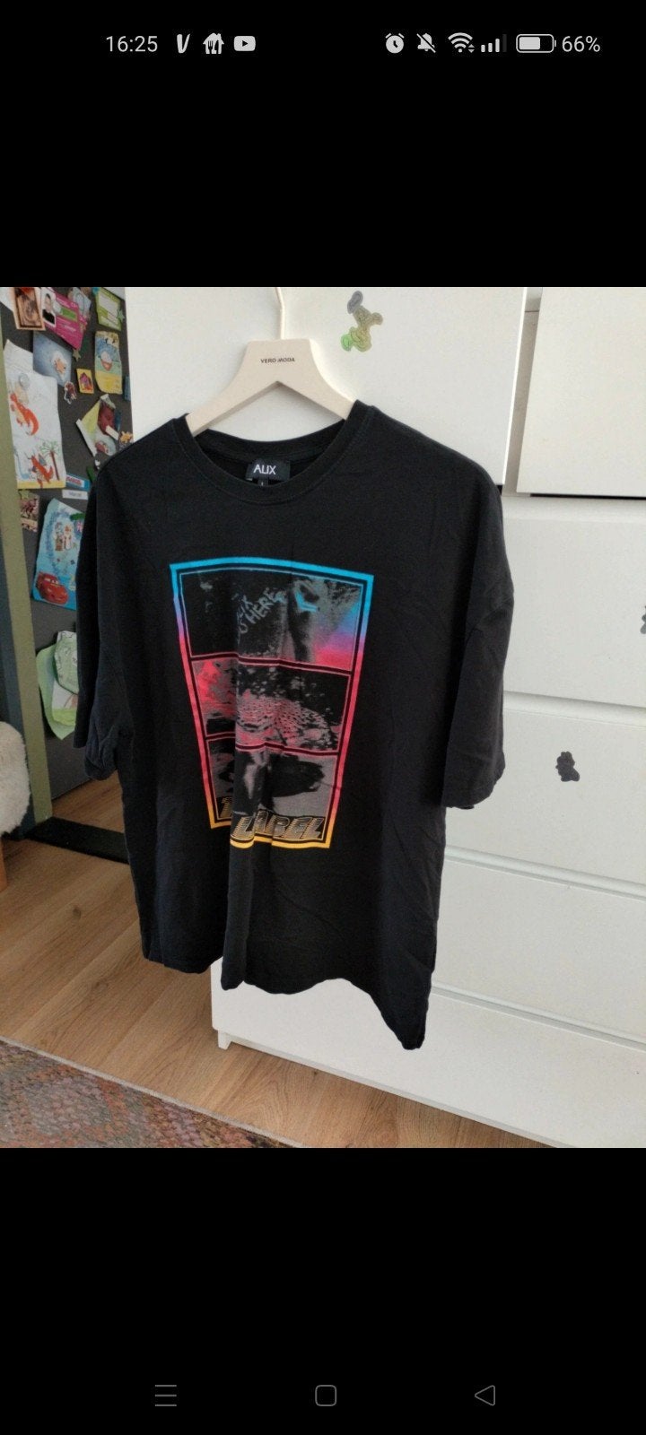Zwart ALIX T-shirt met print - Maat L, Ophalen of Verzenden, Zo goed als nieuw, Zwart