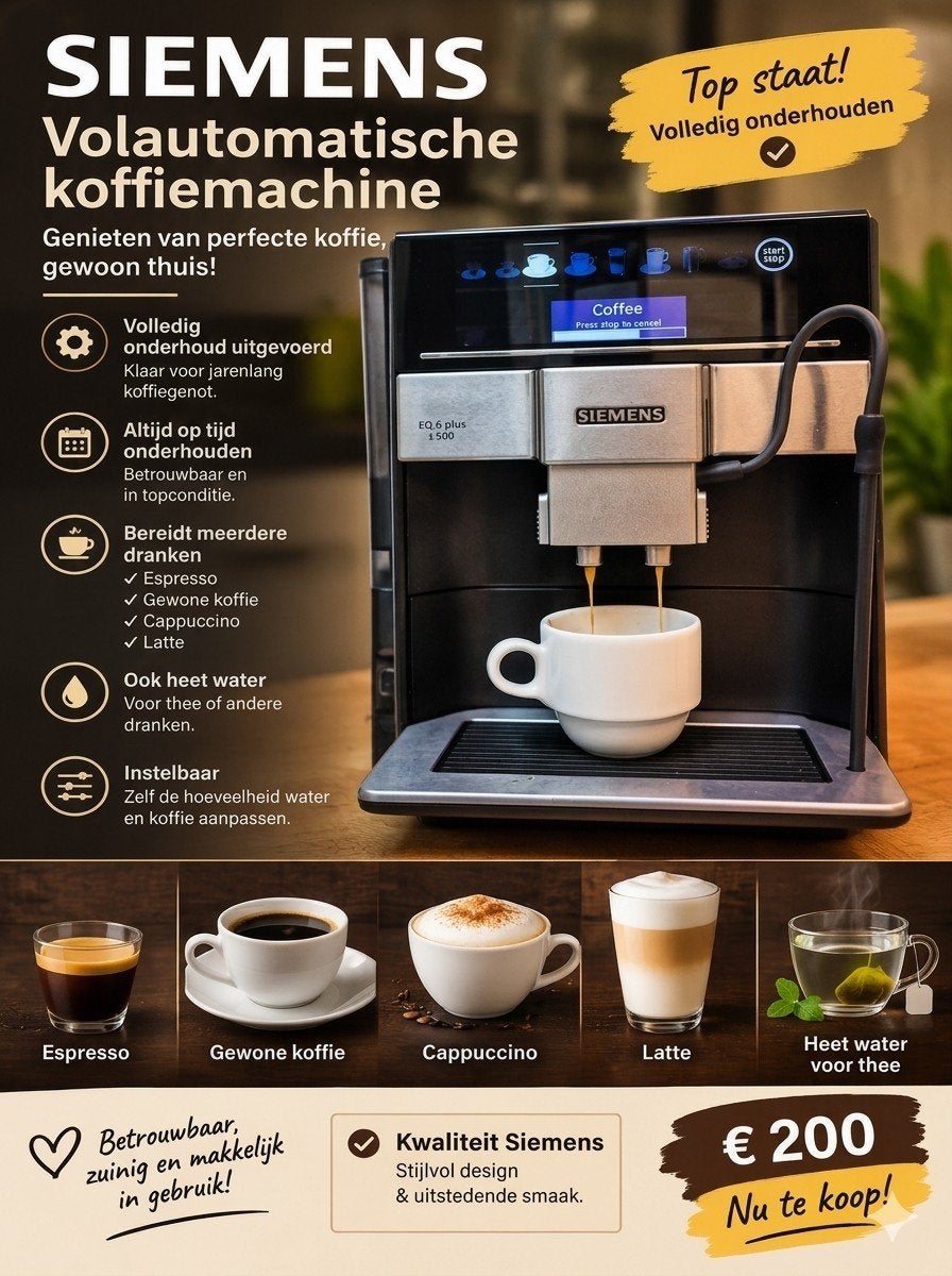 Siemens EQ.6 Plus S500 Volautomatische Koffiemachine, Witgoed en Apparatuur, 10 kopjes of meer, Ophalen of Verzenden, Koffiemachine