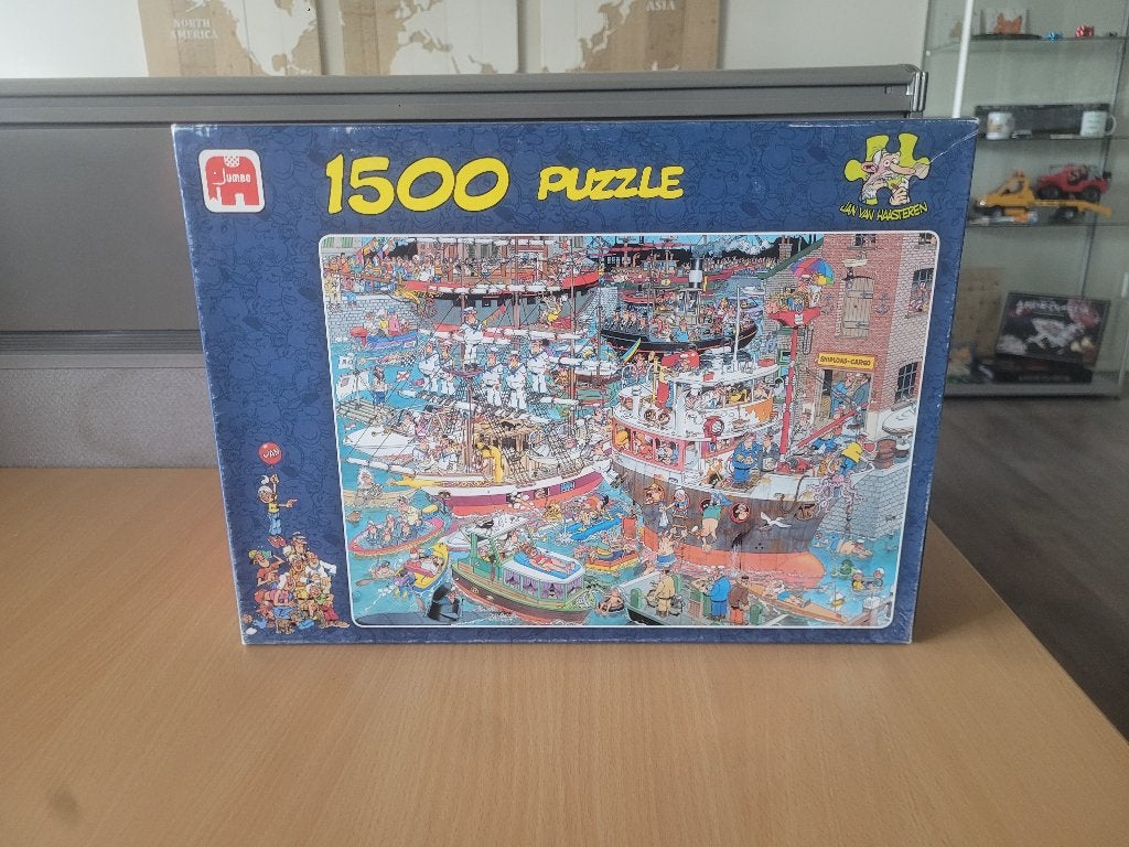 Jan van Haasteren 1500 Stukjes De Haven Puzzel ZGAN, Ophalen of Verzenden, 500 t/m 1500 stukjes, Zo goed als nieuw, Legpuzzel