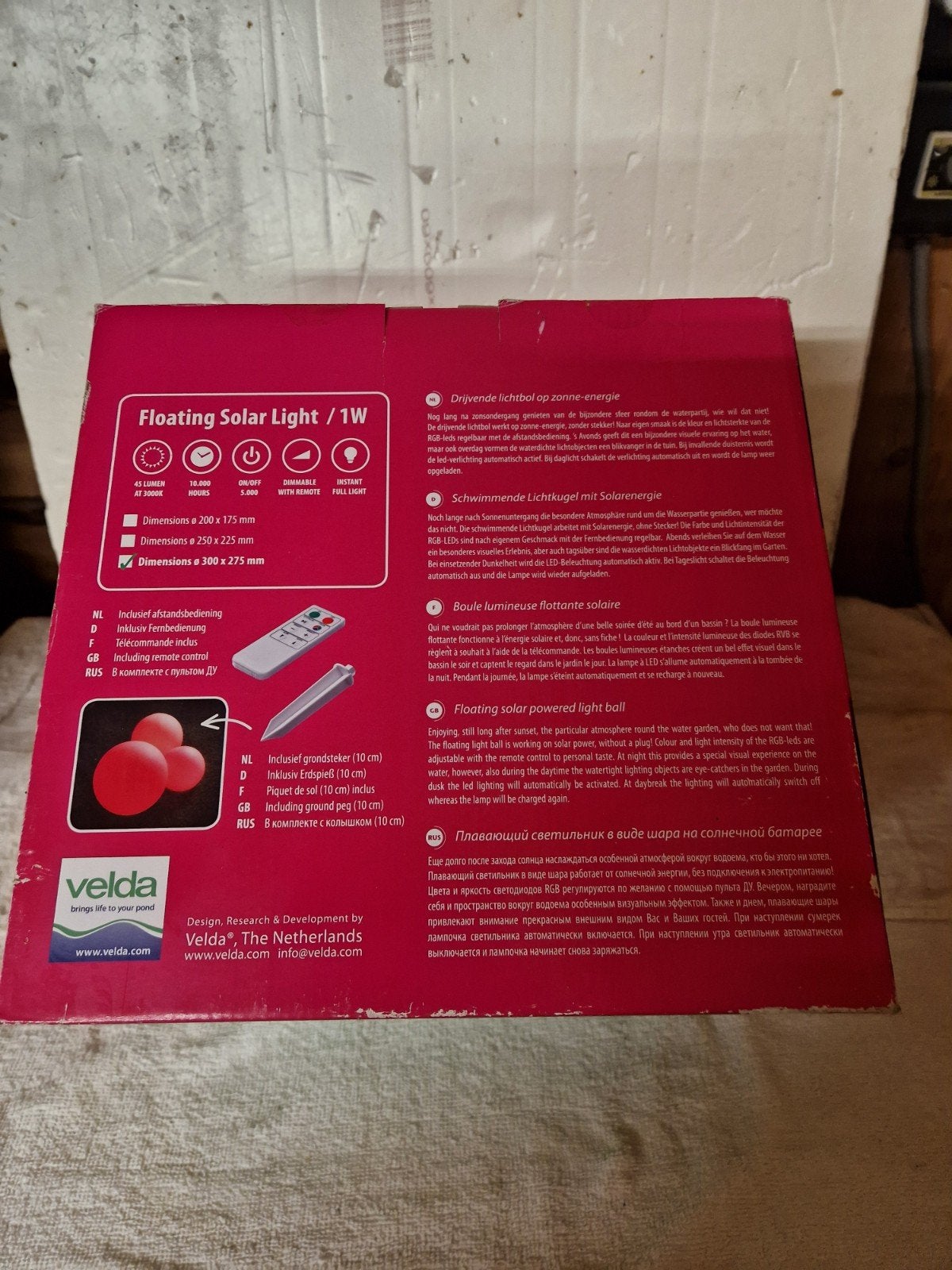 Velda Drijvende Solar Lichtbol L - Multi Gekleurd, Ophalen