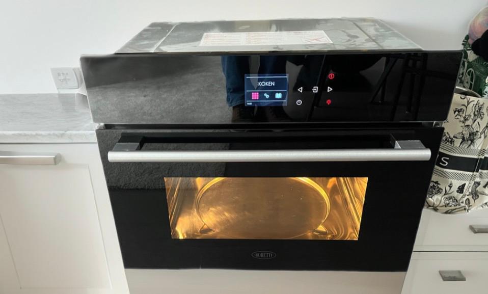 Boretti BPSN45ZWGL combi-stoomoven,45cm, Ophalen, Gebruikt, Hete lucht, Combi-oven