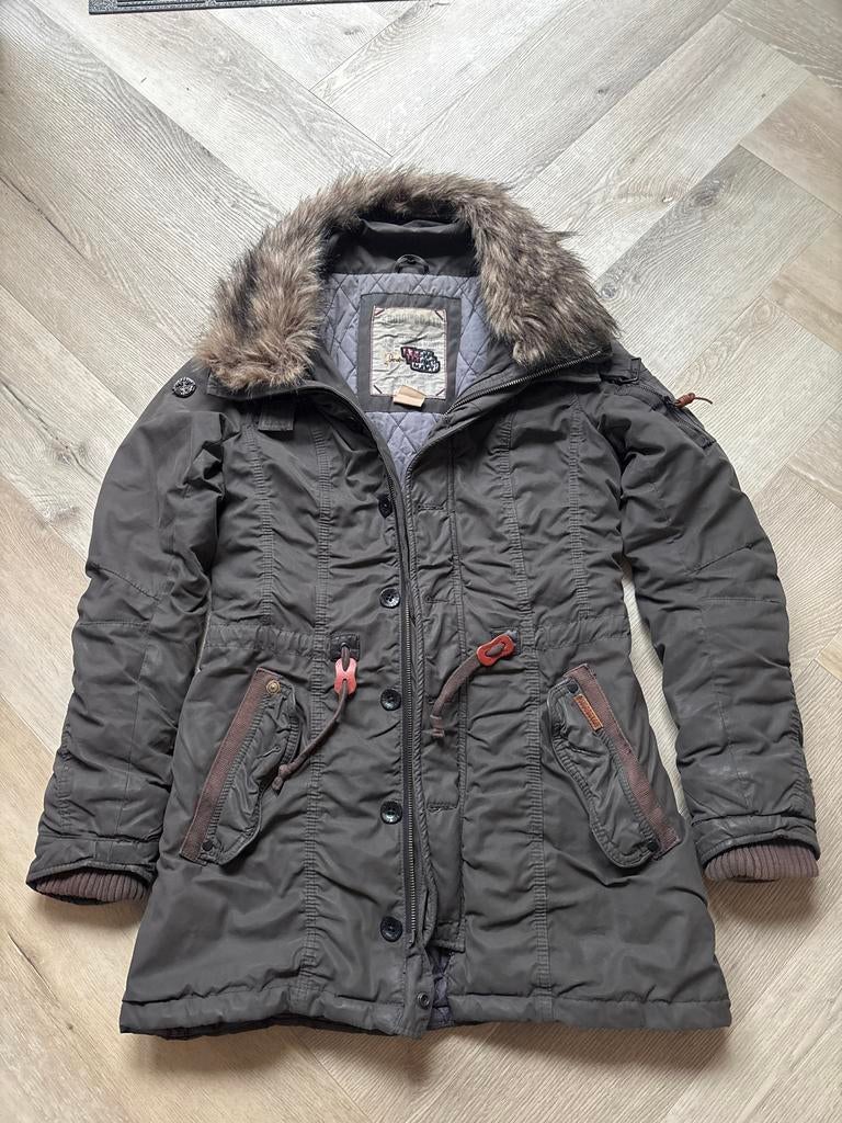 Khujo winterjas Maat S Antraciet, Ophalen, Gedragen, Maat 36 (S), Grijs