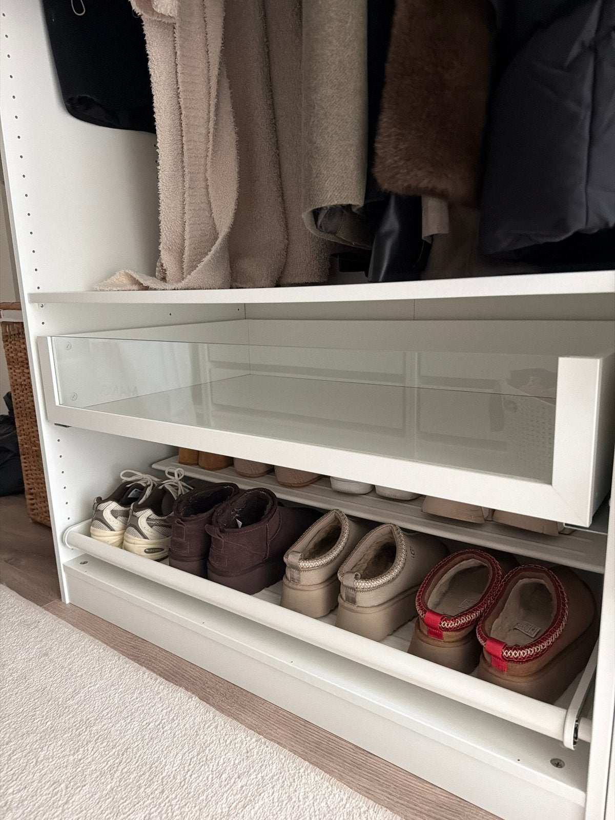 Ikea Komplement lade met glazen front, wit 100x58 cm, Ophalen, 1 of 2 laden, 50 tot 100 cm, 50 tot 75 cm