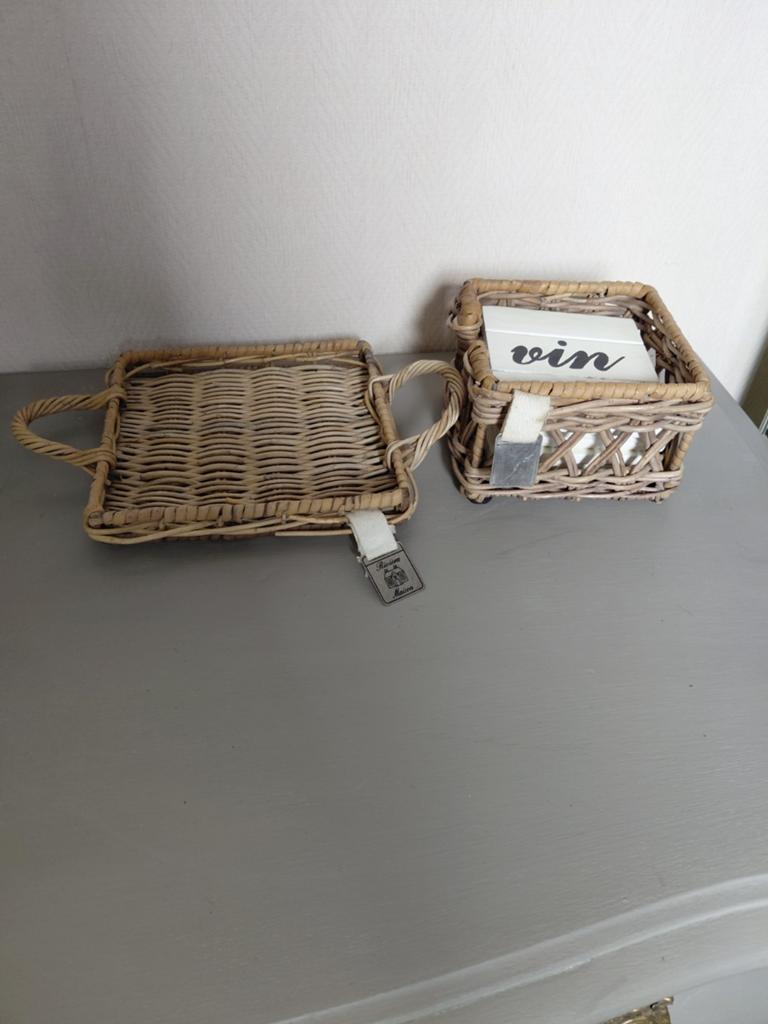 Rattan Riviera maison tray en  coasters, Ophalen, Gebruikt, Overige materialen, Landelijk