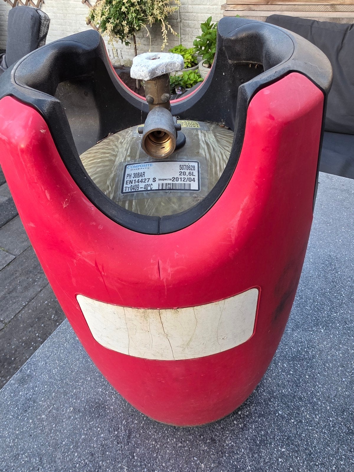Safefill gasfles kunststof 20,6L propaan/butaan, Ophalen of Verzenden, Gebruikt