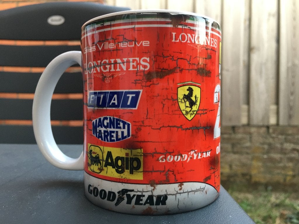 ✅ Gilles Villeneuve Ferrari 27 mok Vintage olie F1 Autosport, Ophalen of Verzenden, Nieuw, Formule 1