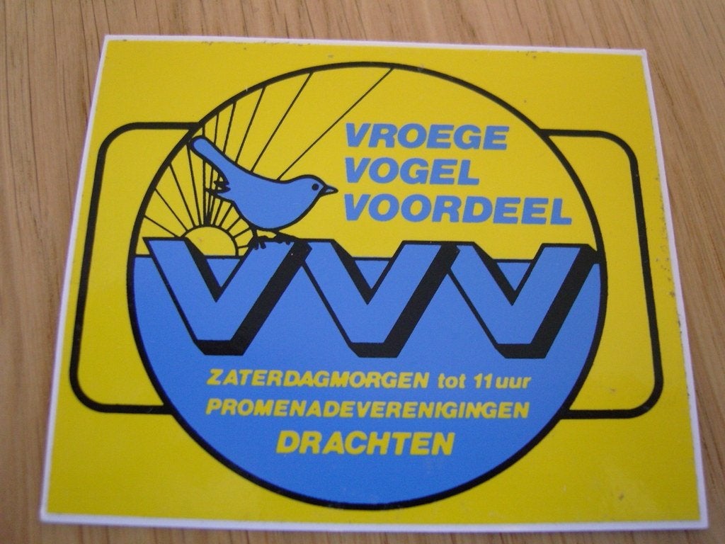 sticker drachten vroege vogel voordeel zaterdag tot 11 uur, Ophalen, Zo goed als nieuw