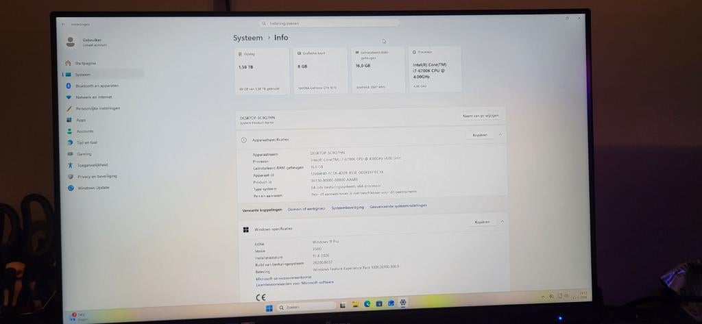 i7 6700K / Z170 Pro Gaming / MSI 1070 Armor OC / Nvme ready, Zelf gebouwde pc, Refurbished, Ophalen of Verzenden, Gaming