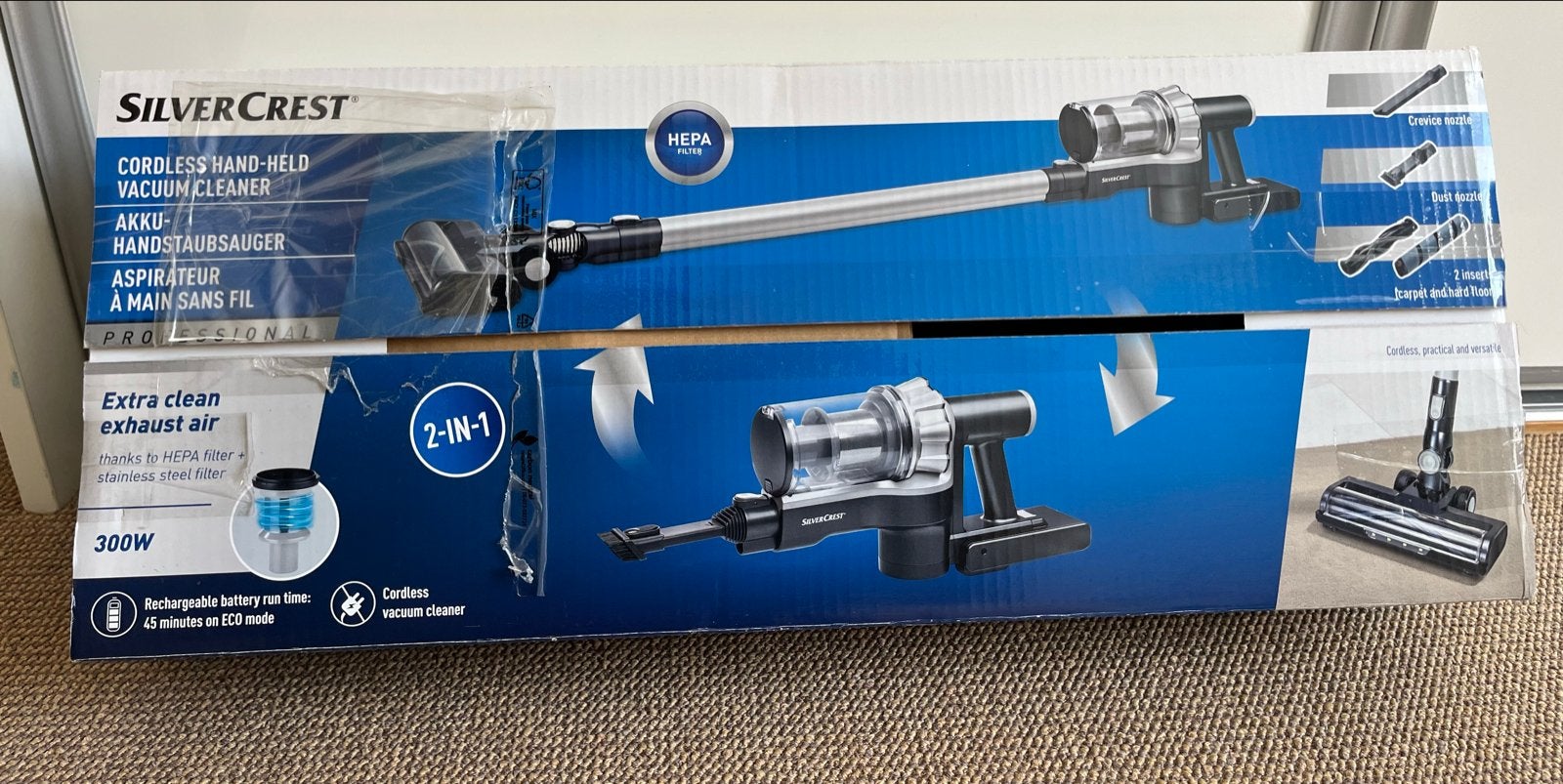 SilverCrest 2-in-1 Draadloze Steelstofzuiger 300W, Witgoed en Apparatuur, Ophalen, Overige merken, Minder dan 1200 watt, Reservoir