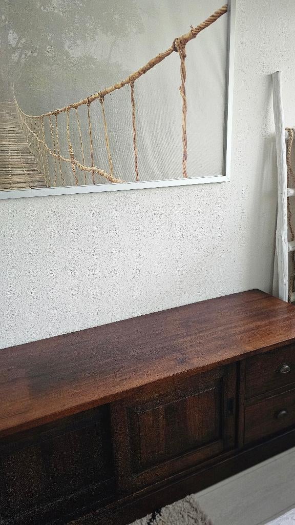 Tv meubel koloniaal/teak 2 meter, Ophalen of Verzenden, Zo goed als nieuw, 25 tot 50 cm, Minder dan 100 cm