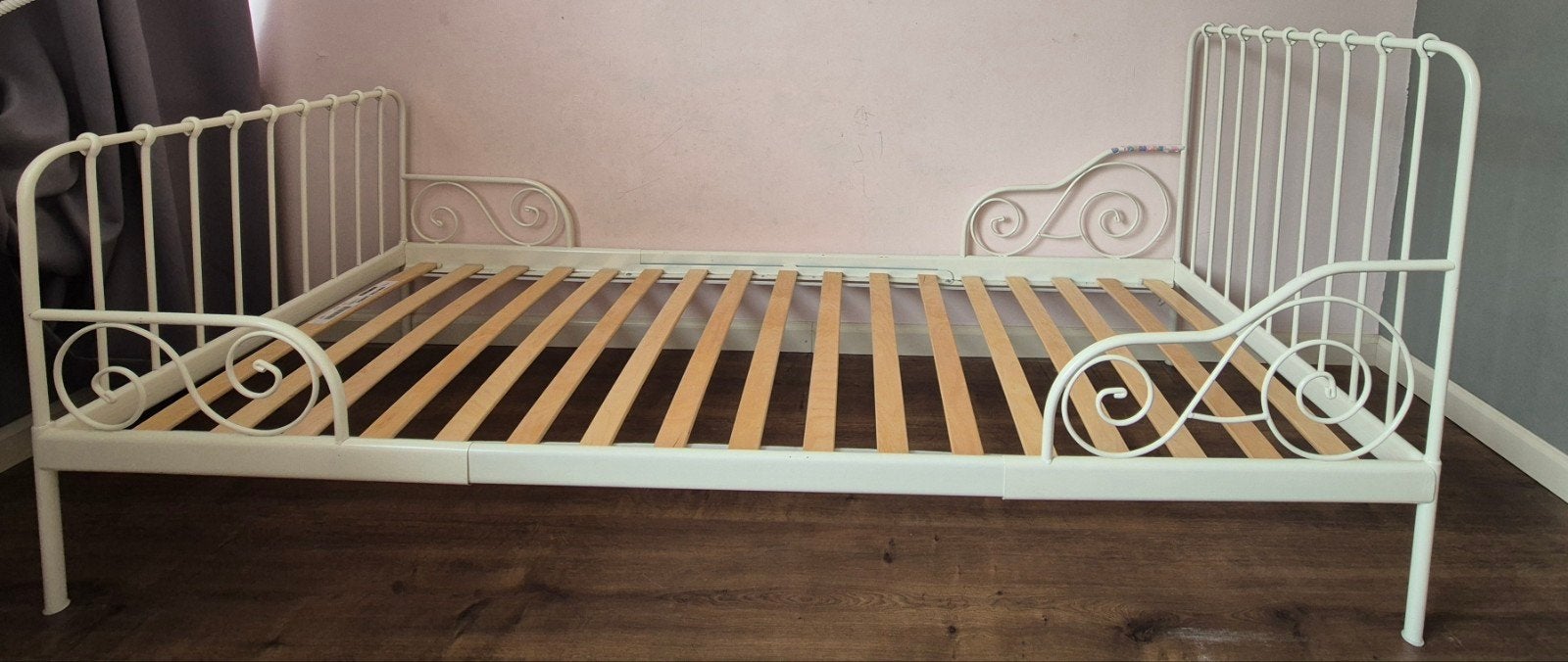 IKEA Minnen uitschuifbaar bed wit (excl. matras), Ophalen, Eenpersoons, Wit, 80 cm