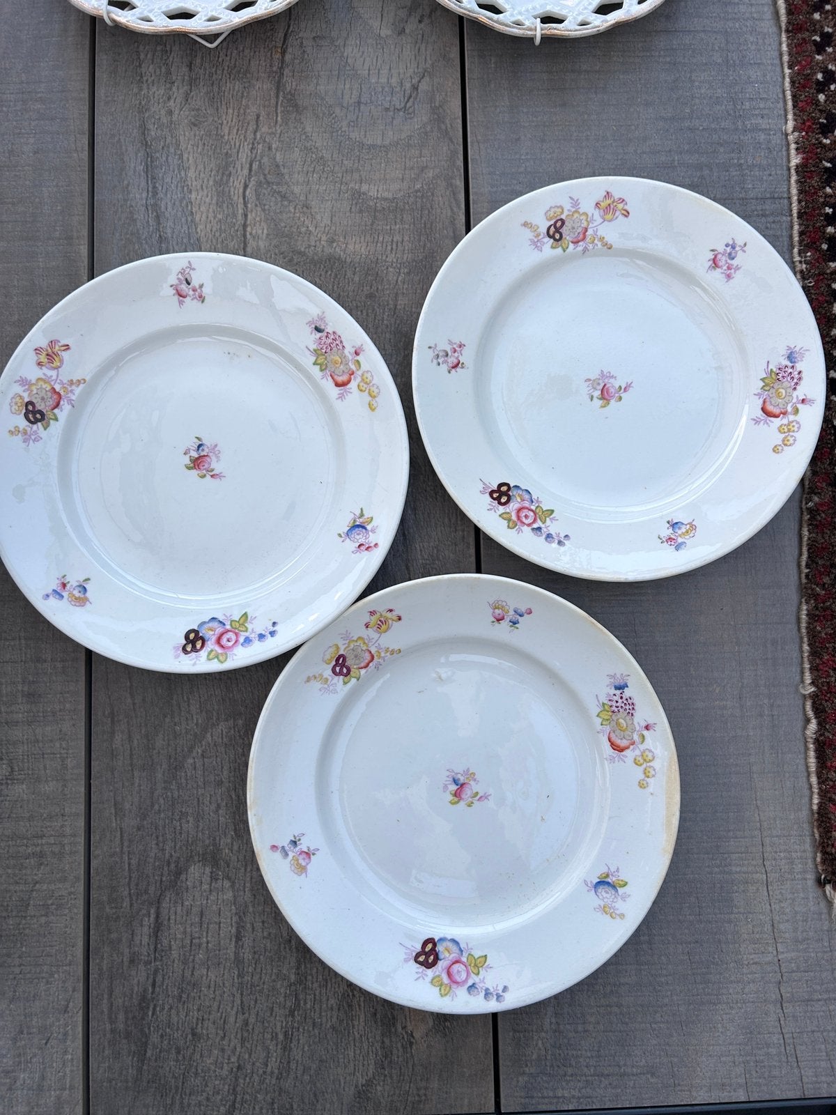 3 Bordjes met bloemendecor, Antiek en Kunst, Ophalen of Verzenden