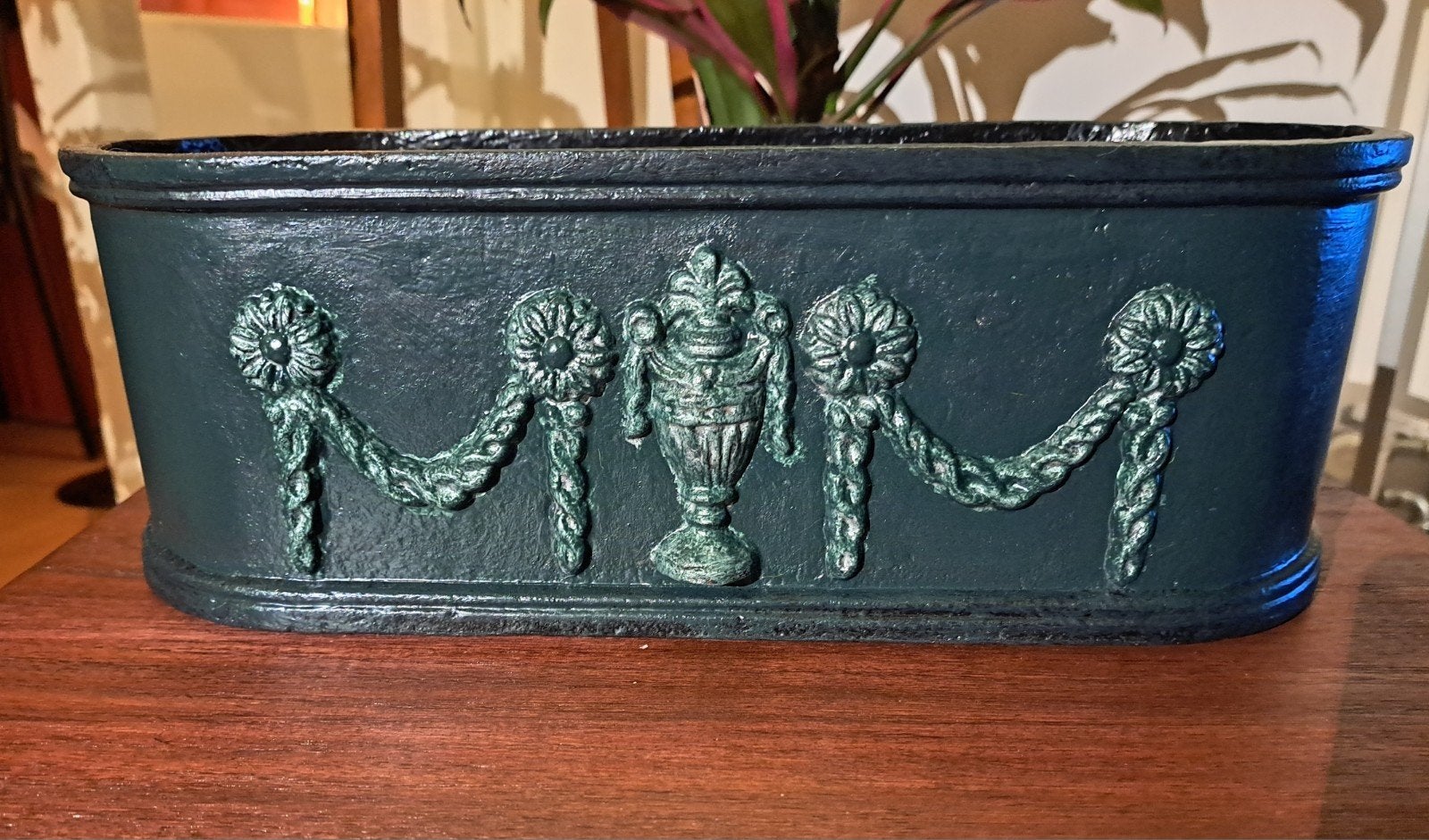 Antieke Franse gietijzeren jardinière, plantenbak bloemenpot, Ophalen