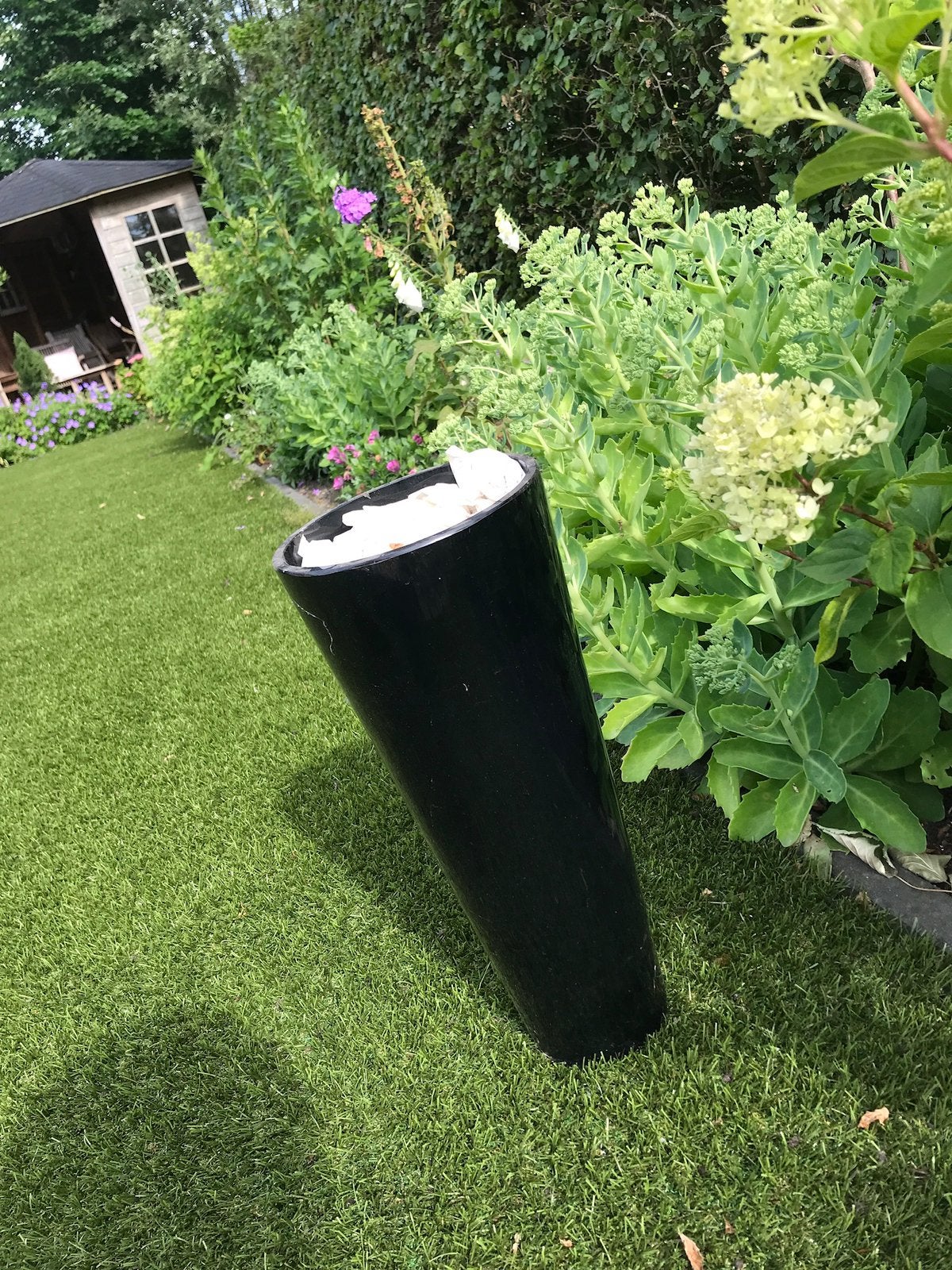 Vaas dik zwart glas 45 cm, Ophalen, Zo goed als nieuw, Minder dan 5 m², Zeil